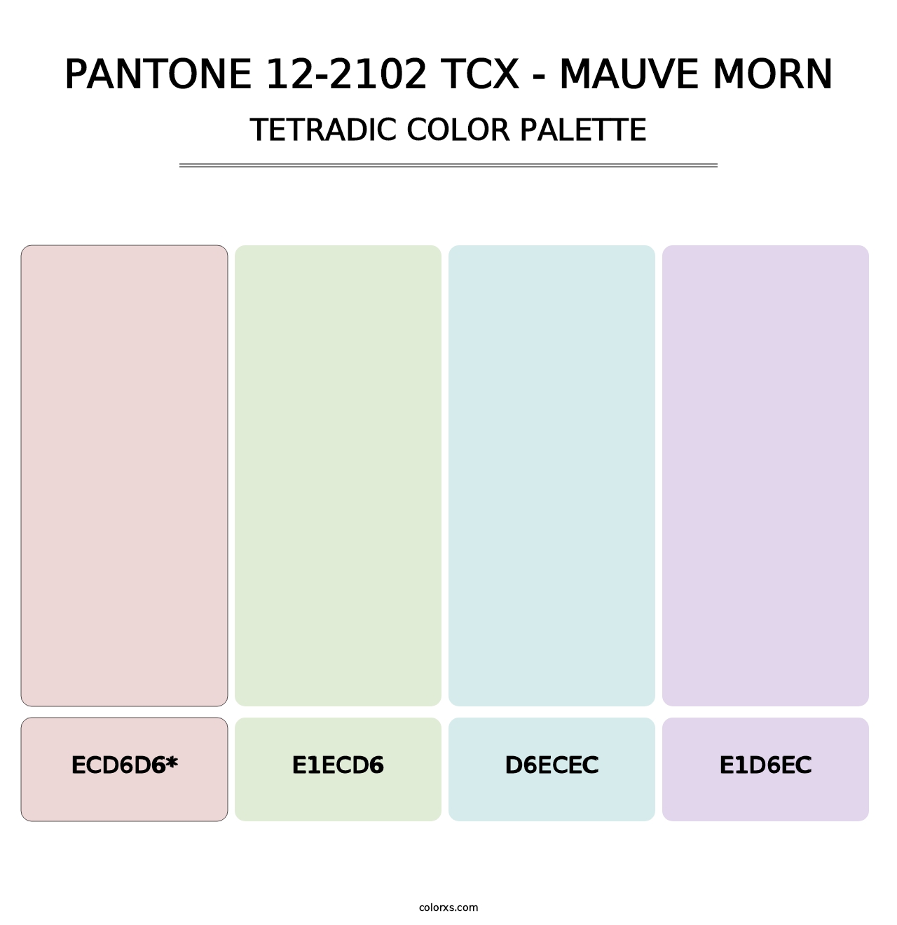 PANTONE 12-2102 TCX - Mauve Morn - Tetradic Color Palette