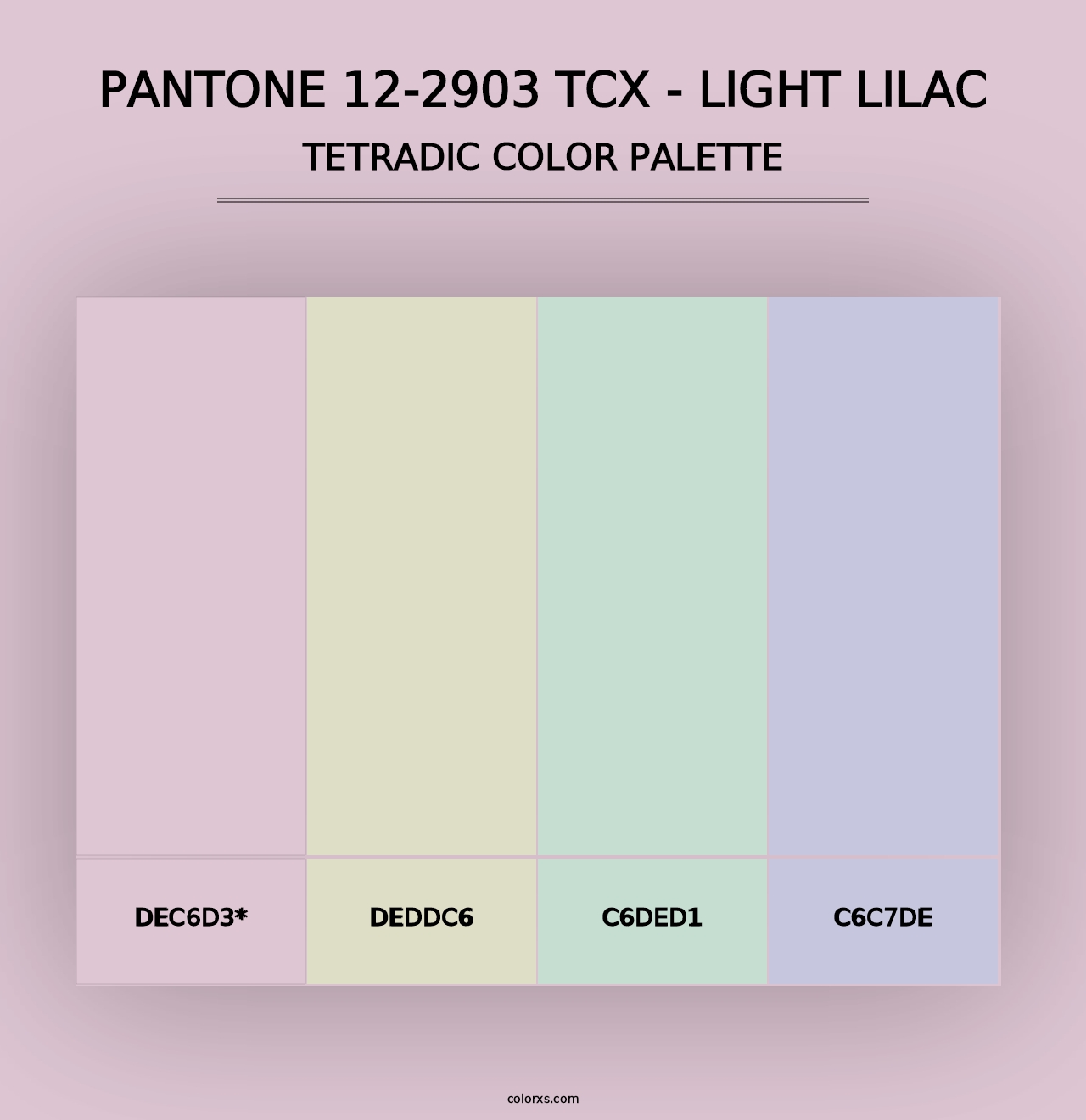 PANTONE 12-2903 TCX - Light Lilac - Tetradic Color Palette