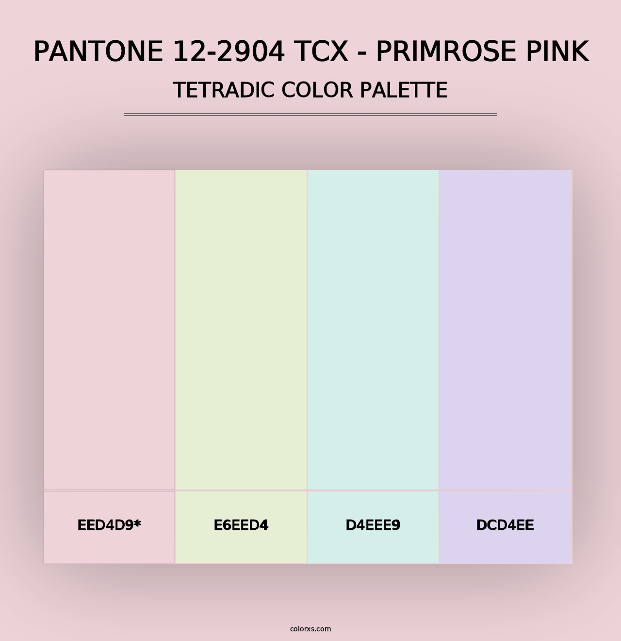 PANTONE 12-2904 TCX - Primrose Pink - Tetradic Color Palette