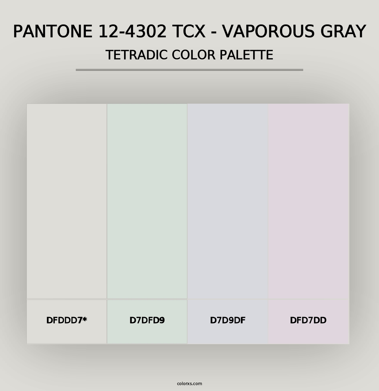 PANTONE 12-4302 TCX - Vaporous Gray - Tetradic Color Palette