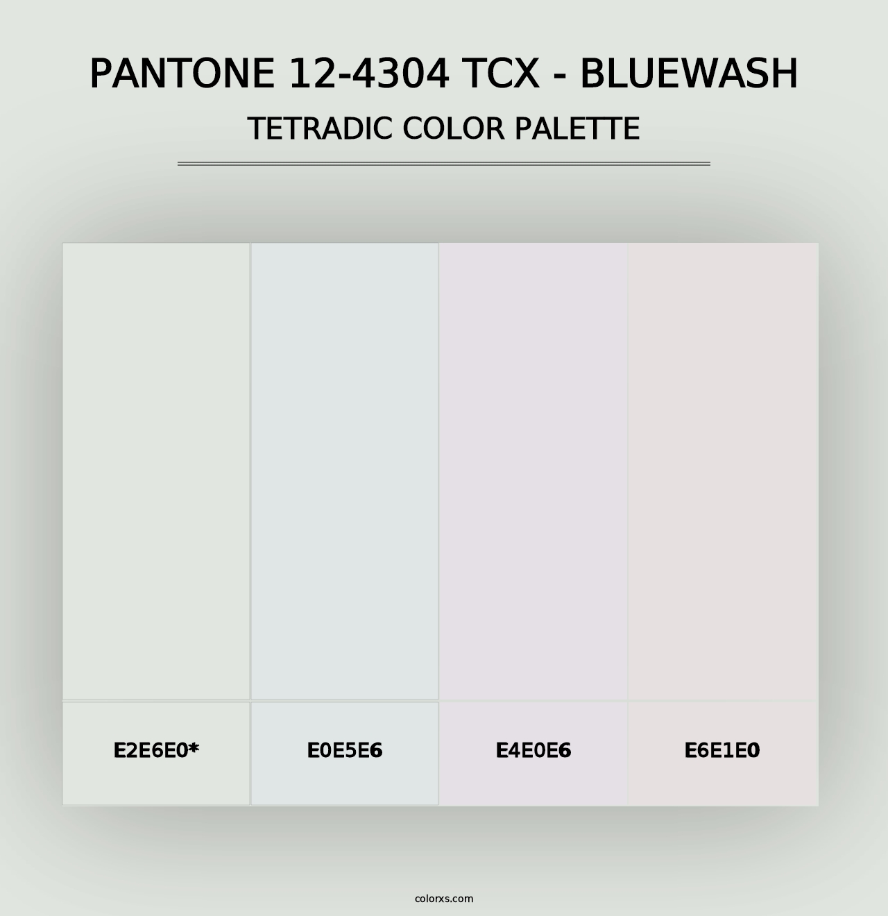 PANTONE 12-4304 TCX - Bluewash - Tetradic Color Palette