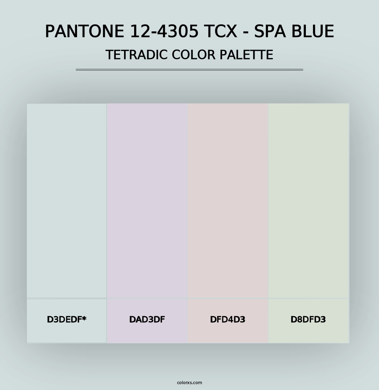 PANTONE 12-4305 TCX - Spa Blue - Tetradic Color Palette