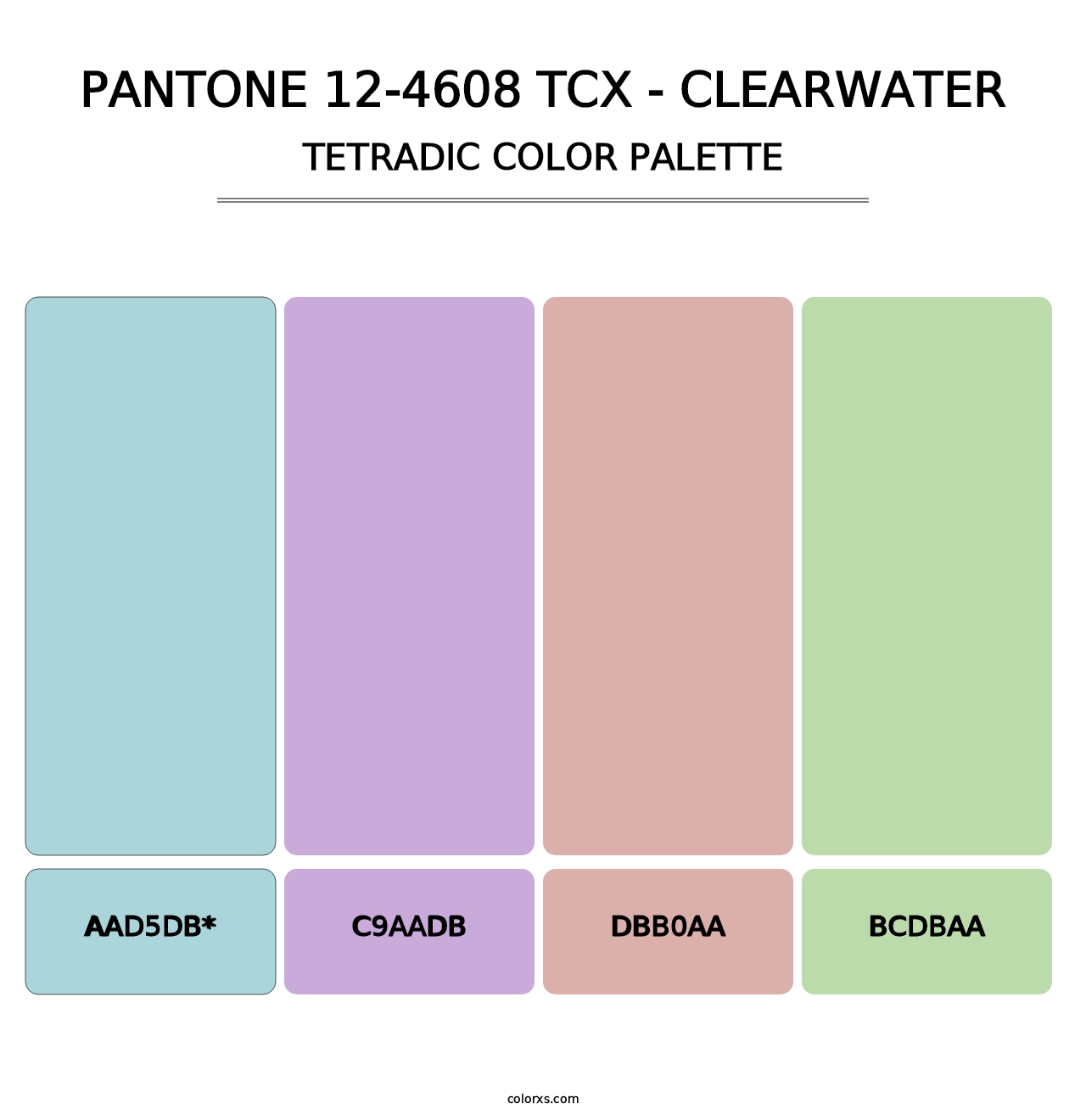 PANTONE 12-4608 TCX - Clearwater - Tetradic Color Palette