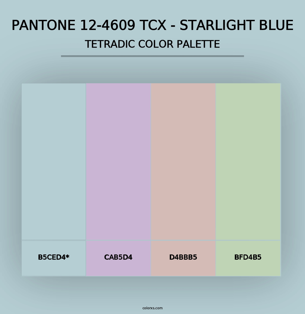 PANTONE 12-4609 TCX - Starlight Blue - Tetradic Color Palette