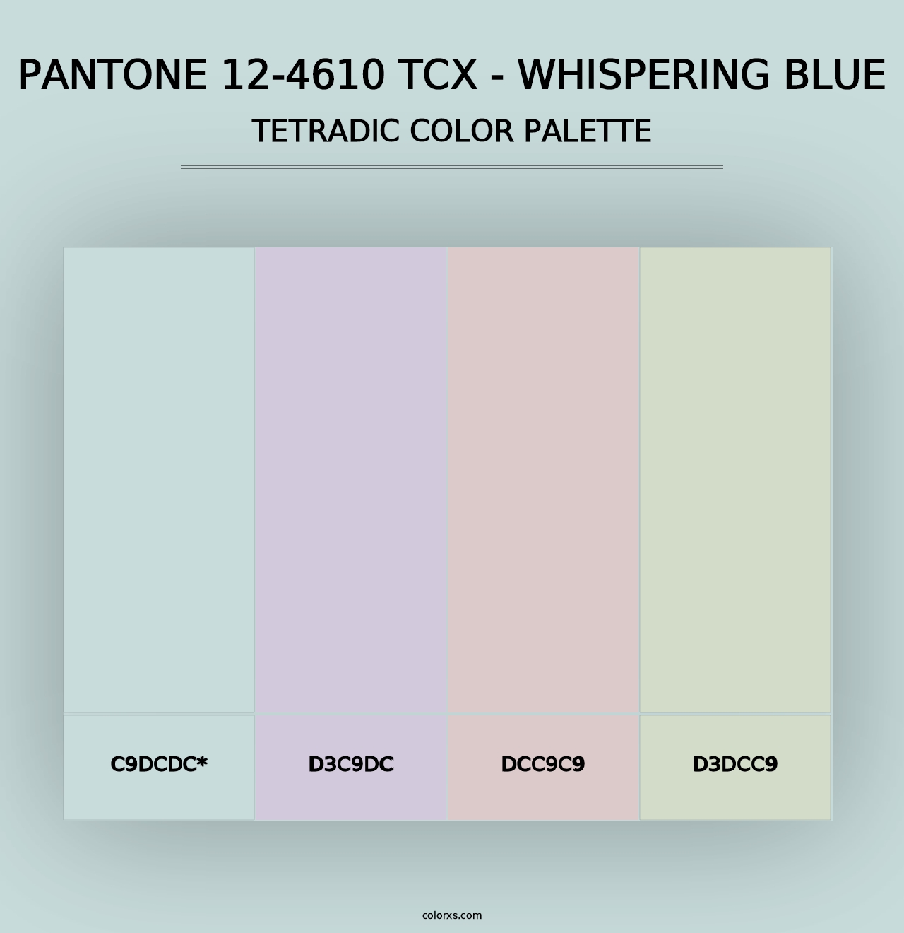 PANTONE 12-4610 TCX - Whispering Blue - Tetradic Color Palette