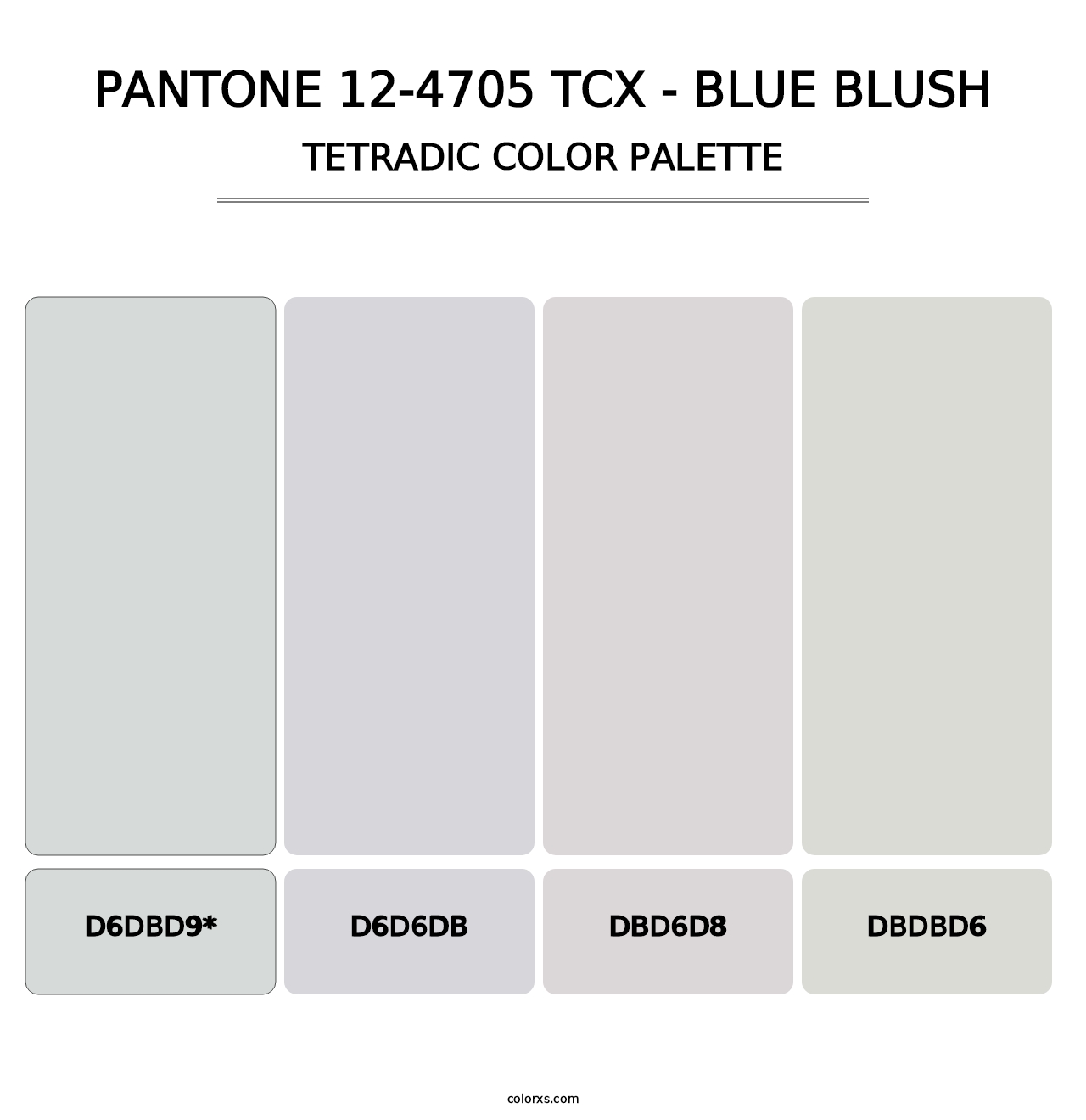 PANTONE 12-4705 TCX - Blue Blush - Tetradic Color Palette