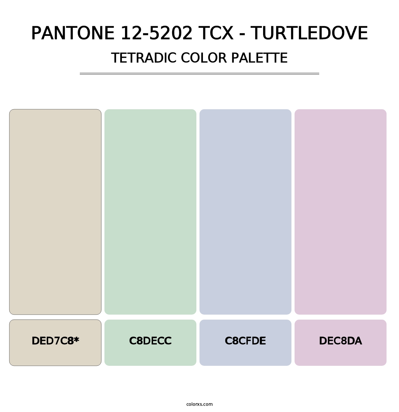PANTONE 12-5202 TCX - Turtledove - Tetradic Color Palette
