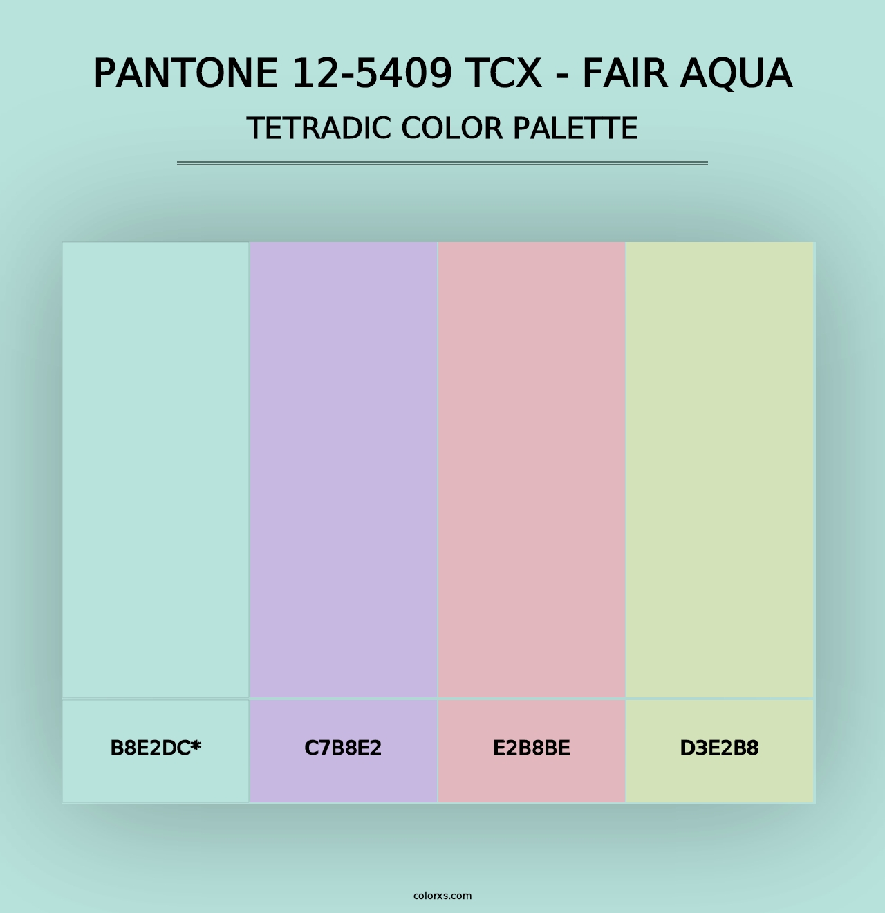 PANTONE 12-5409 TCX - Fair Aqua - Tetradic Color Palette