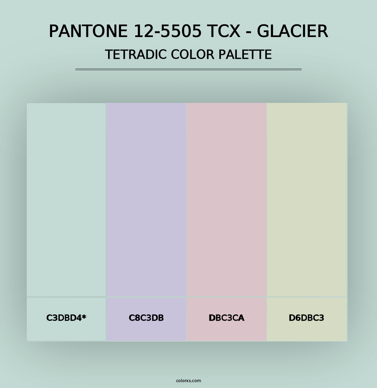 PANTONE 12-5505 TCX - Glacier - Tetradic Color Palette