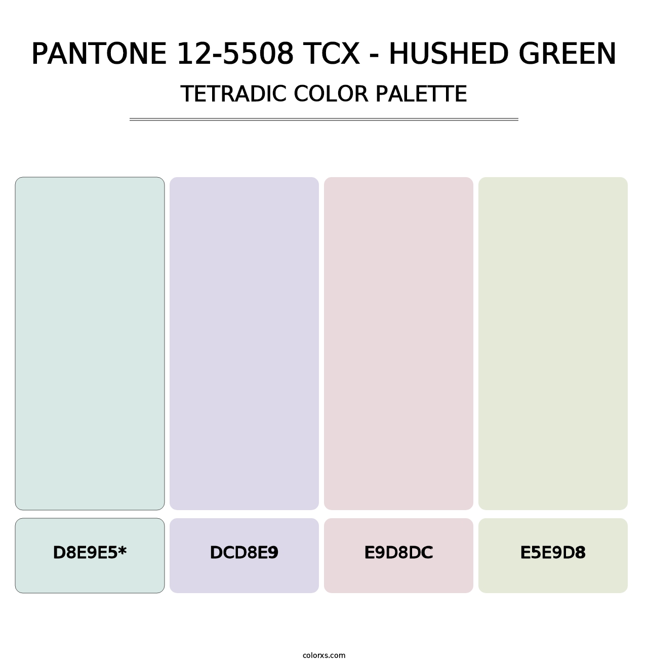 PANTONE 12-5508 TCX - Hushed Green - Tetradic Color Palette