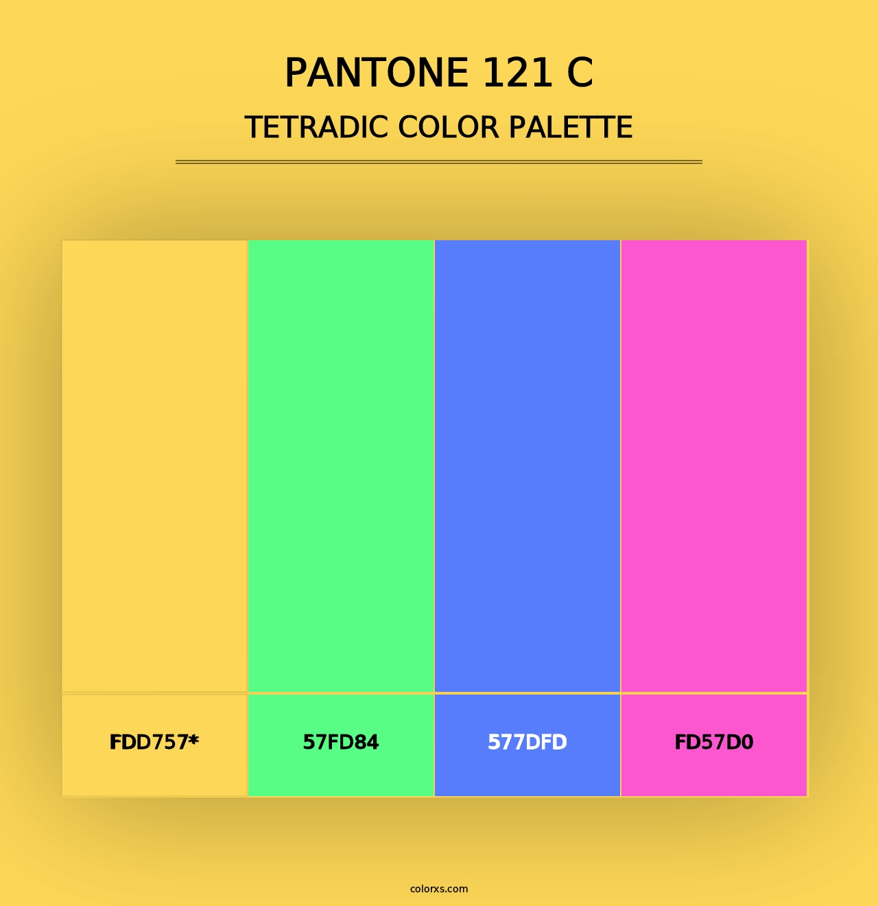 PANTONE 121 C - Tetradic Color Palette