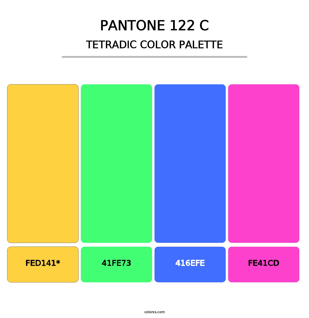 PANTONE 122 C - Tetradic Color Palette