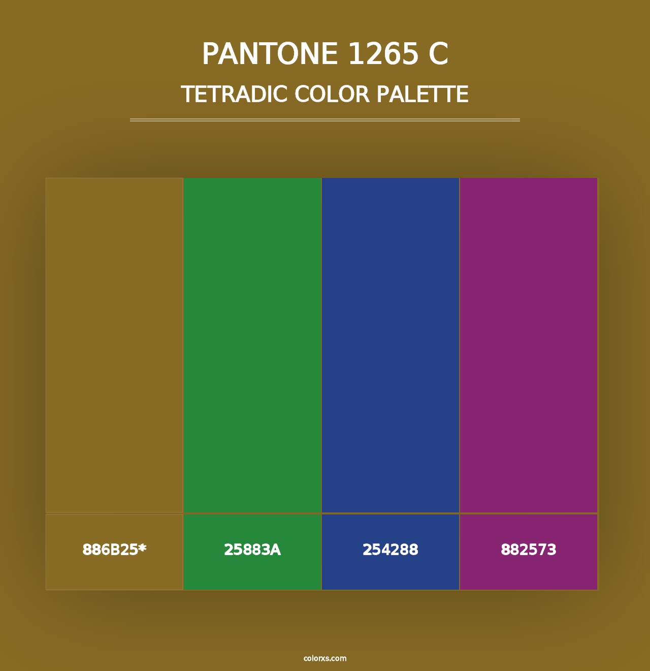 PANTONE 1265 C - Tetradic Color Palette