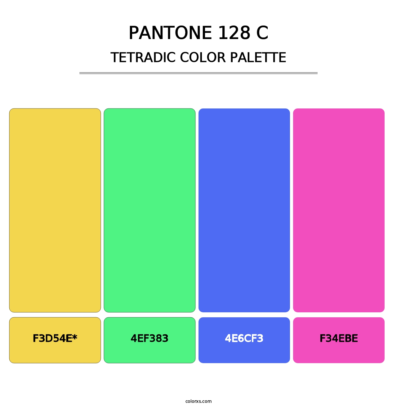 PANTONE 128 C - Tetradic Color Palette