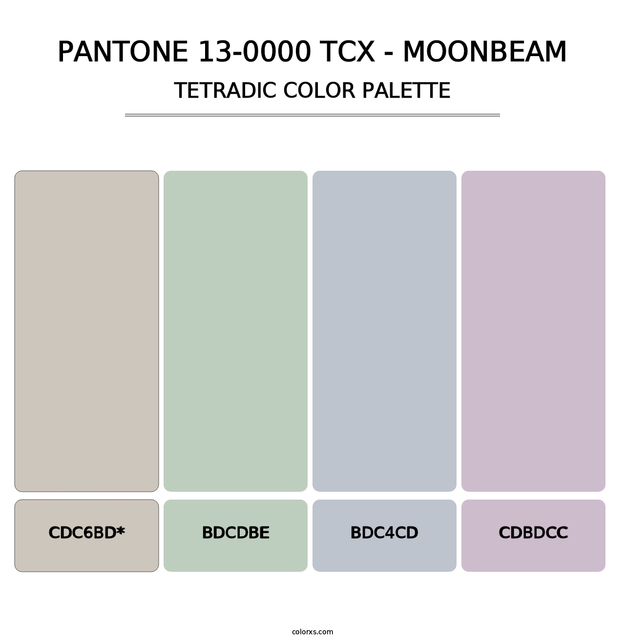 PANTONE 13-0000 TCX - Moonbeam - Tetradic Color Palette