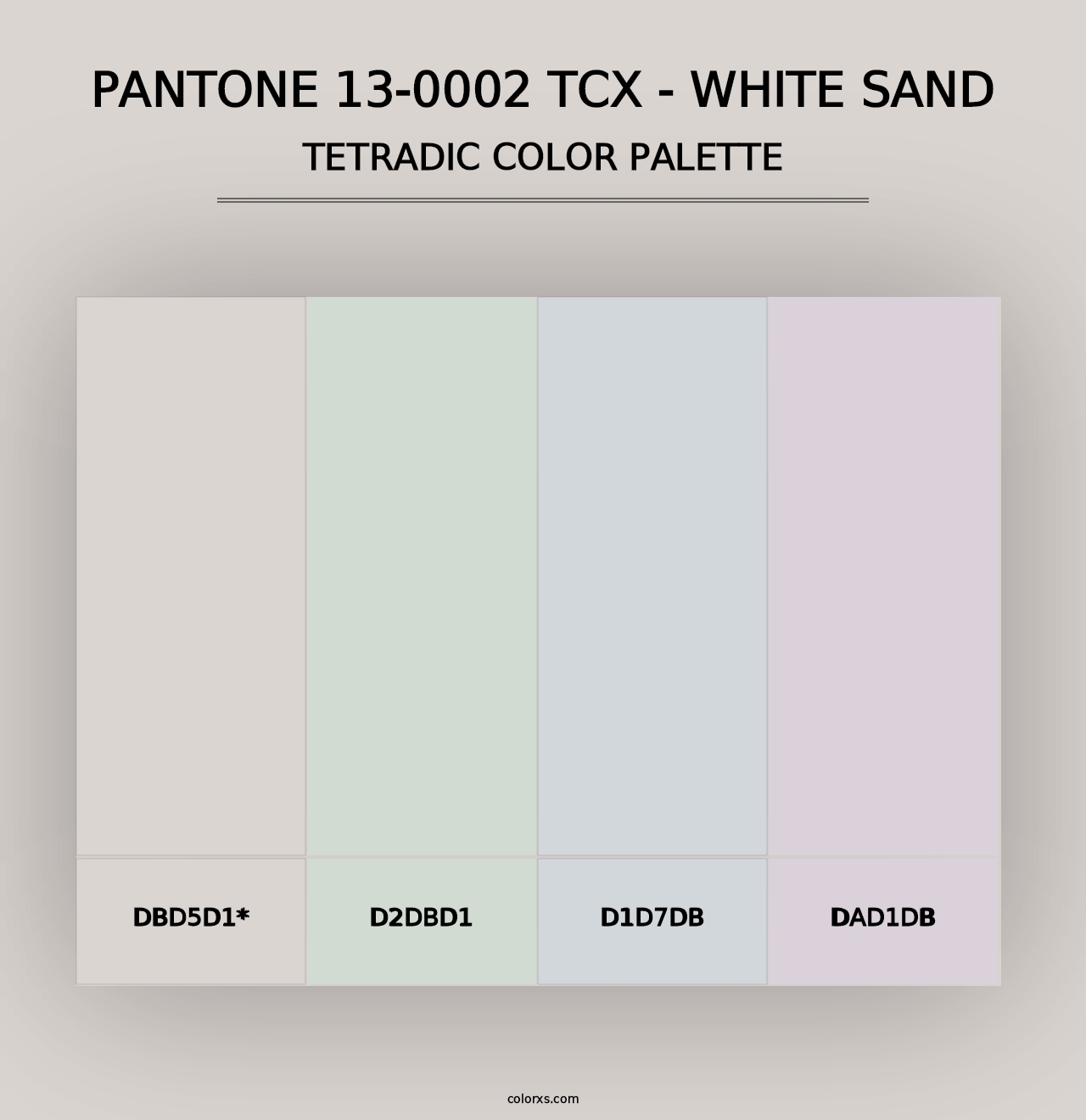 PANTONE 13-0002 TCX - White Sand - Tetradic Color Palette