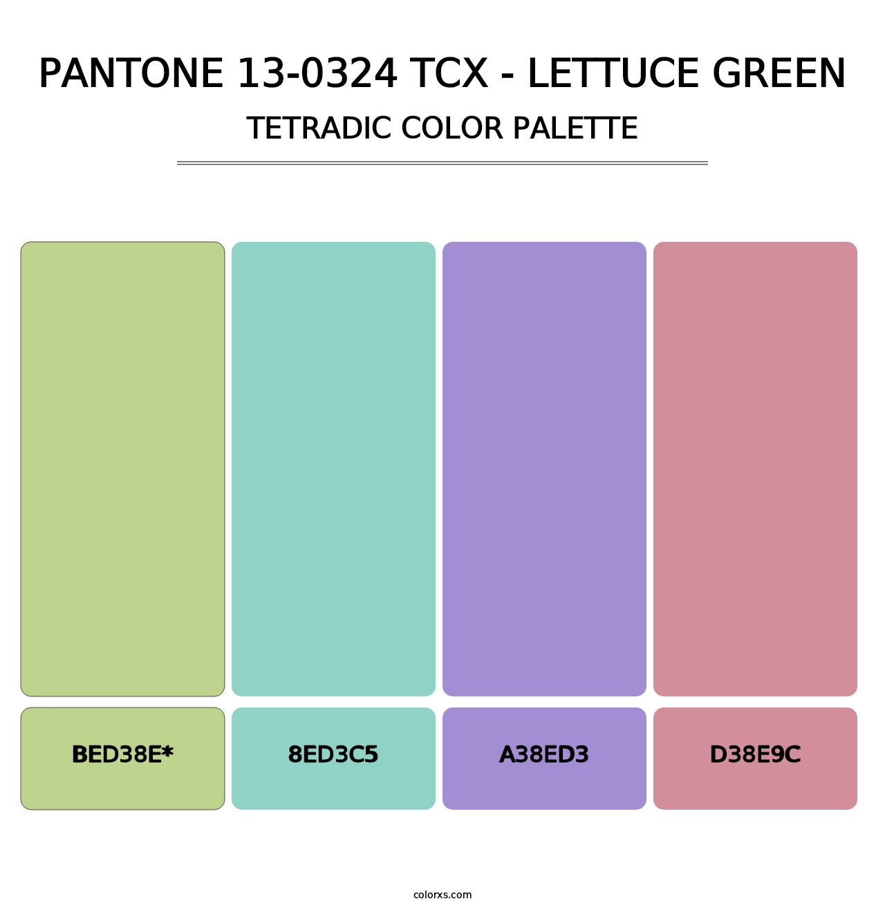 PANTONE 13-0324 TCX - Lettuce Green - Tetradic Color Palette