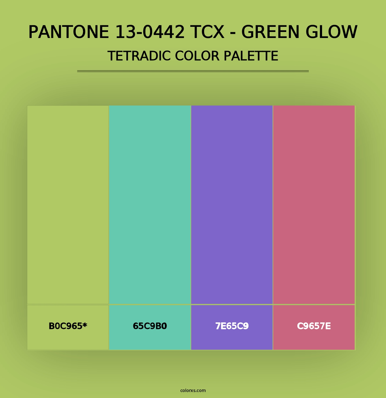 PANTONE 13-0442 TCX - Green Glow - Tetradic Color Palette