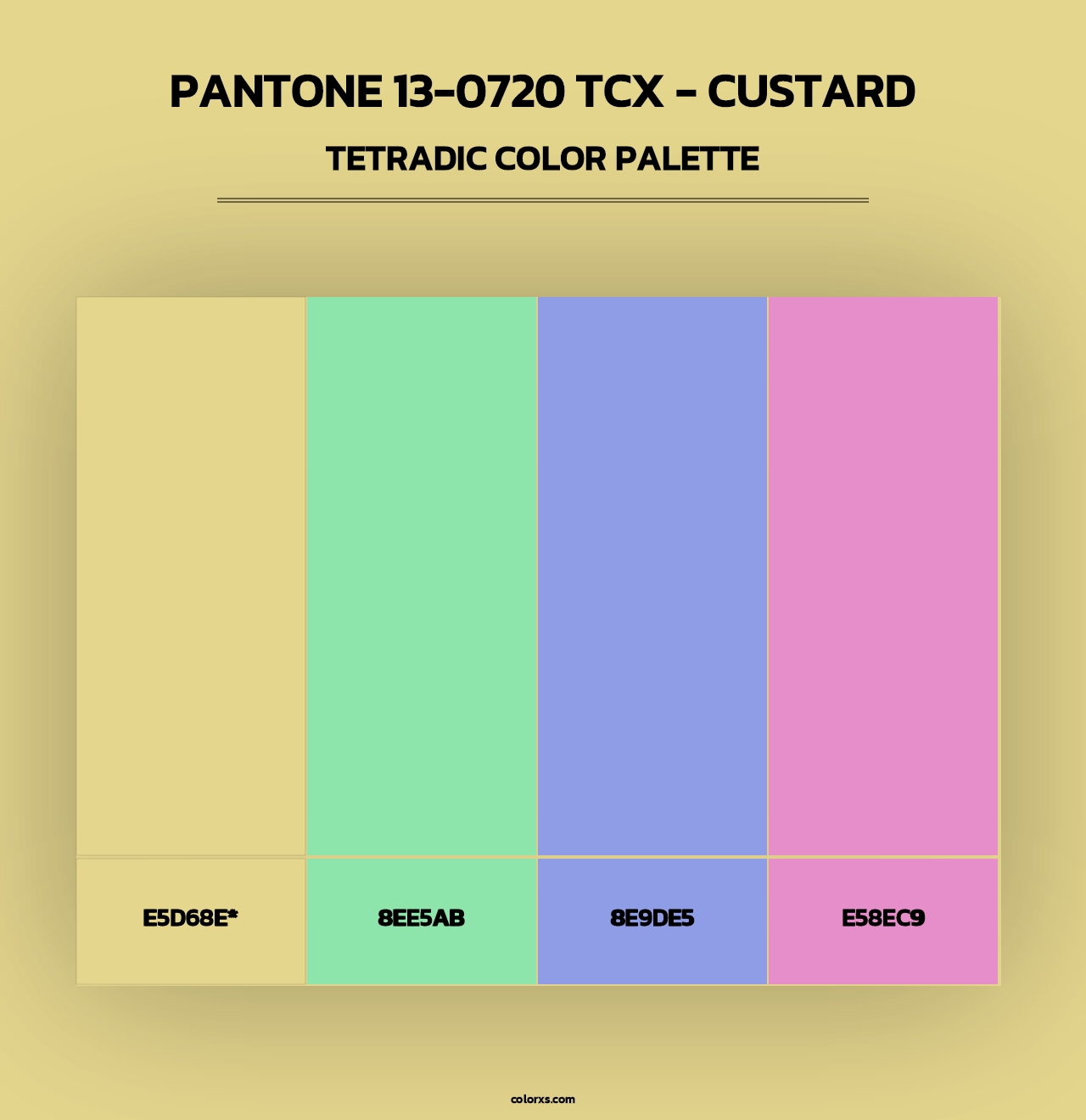 PANTONE 13-0720 TCX - Custard - Tetradic Color Palette