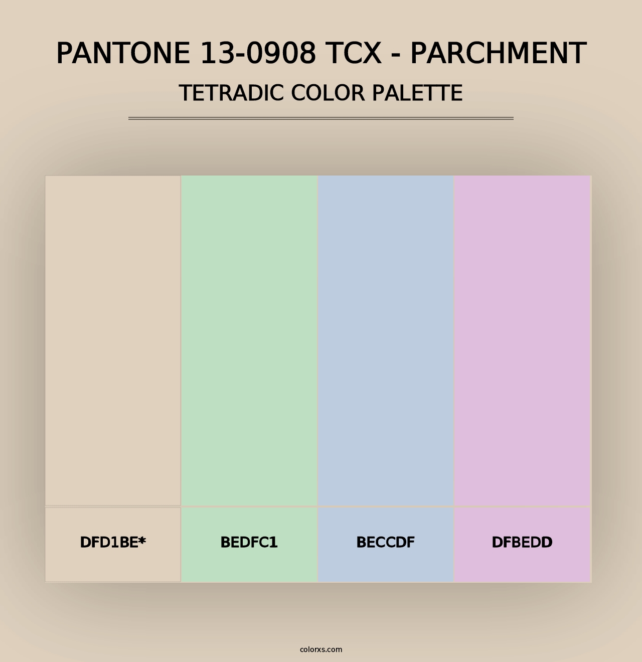 PANTONE 13-0908 TCX - Parchment - Tetradic Color Palette