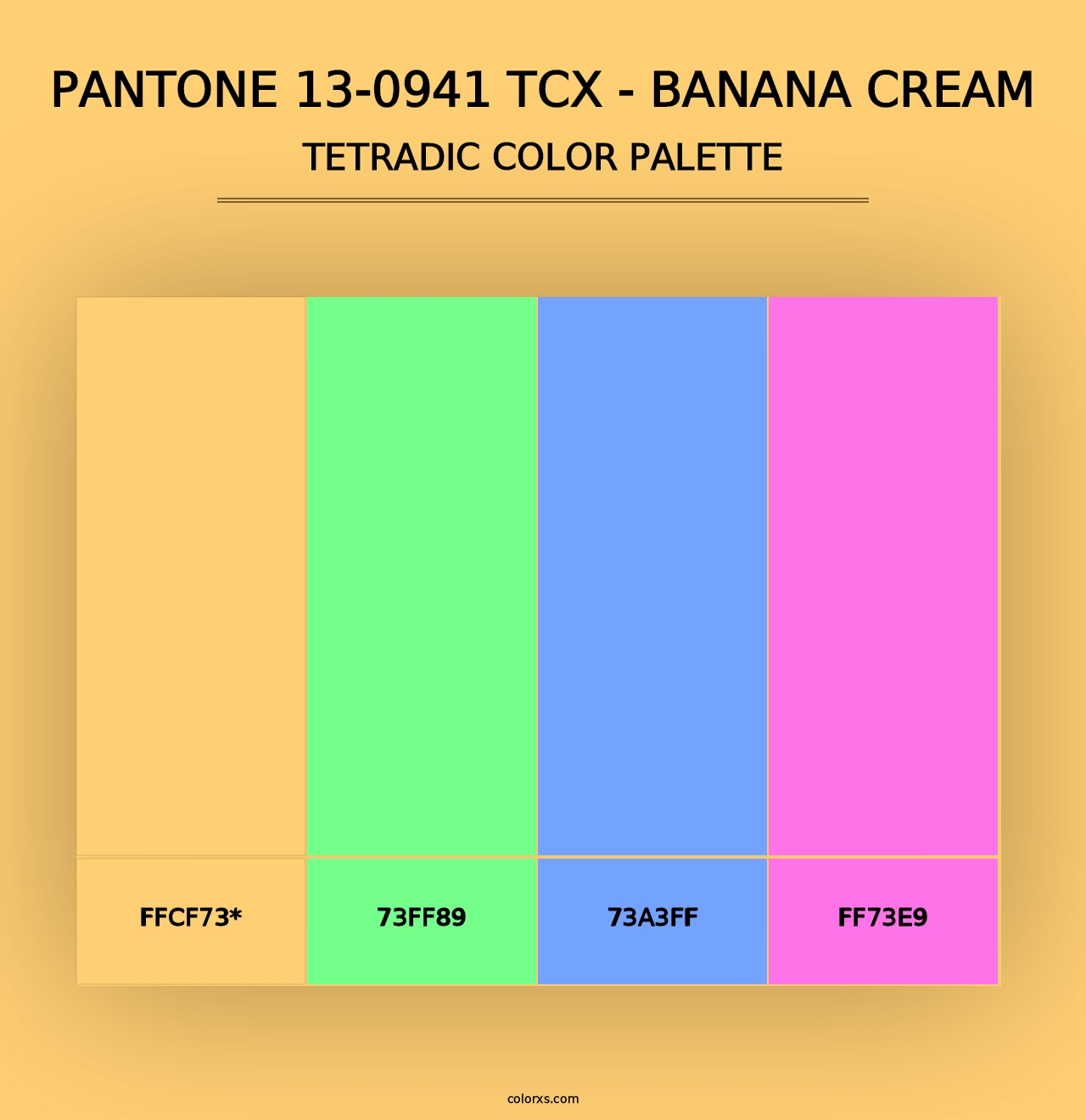 PANTONE 13-0941 TCX - Banana Cream - Tetradic Color Palette