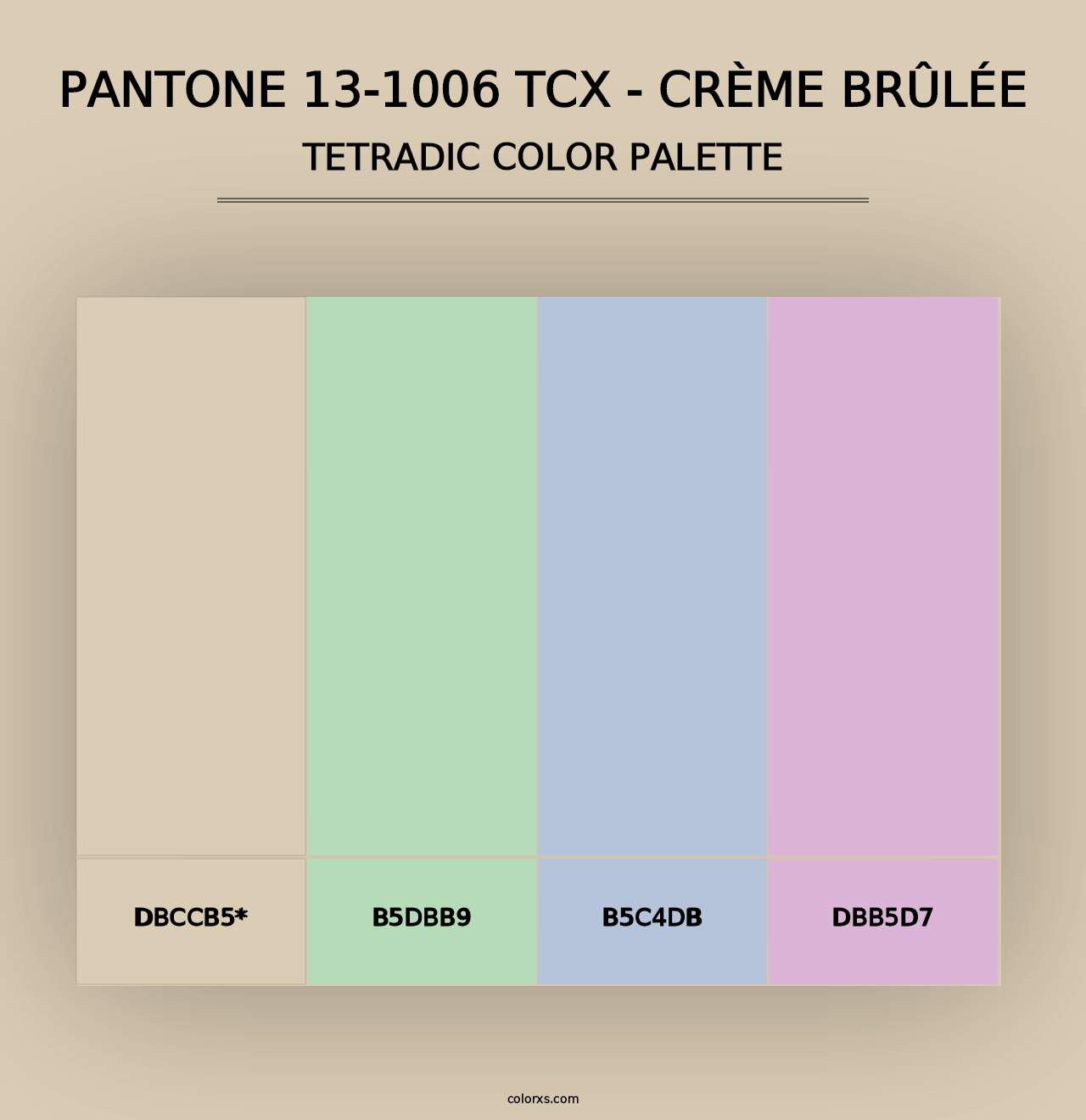 PANTONE 13-1006 TCX - Crème Brûlée - Tetradic Color Palette