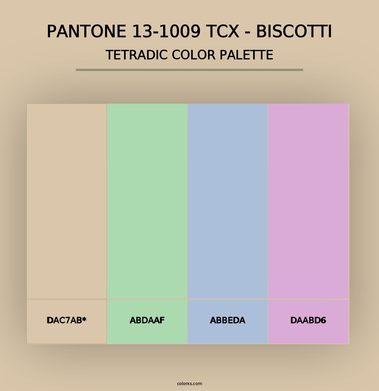 PANTONE 13-1009 TCX - Biscotti - Tetradic Color Palette