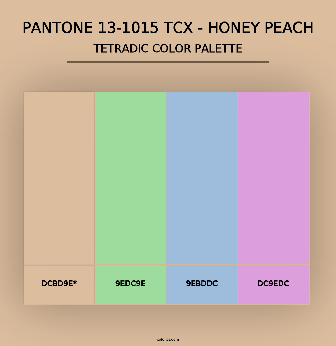 PANTONE 13-1015 TCX - Honey Peach - Tetradic Color Palette