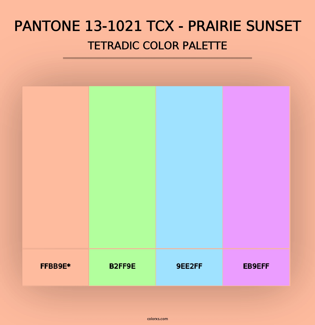 PANTONE 13-1021 TCX - Prairie Sunset - Tetradic Color Palette