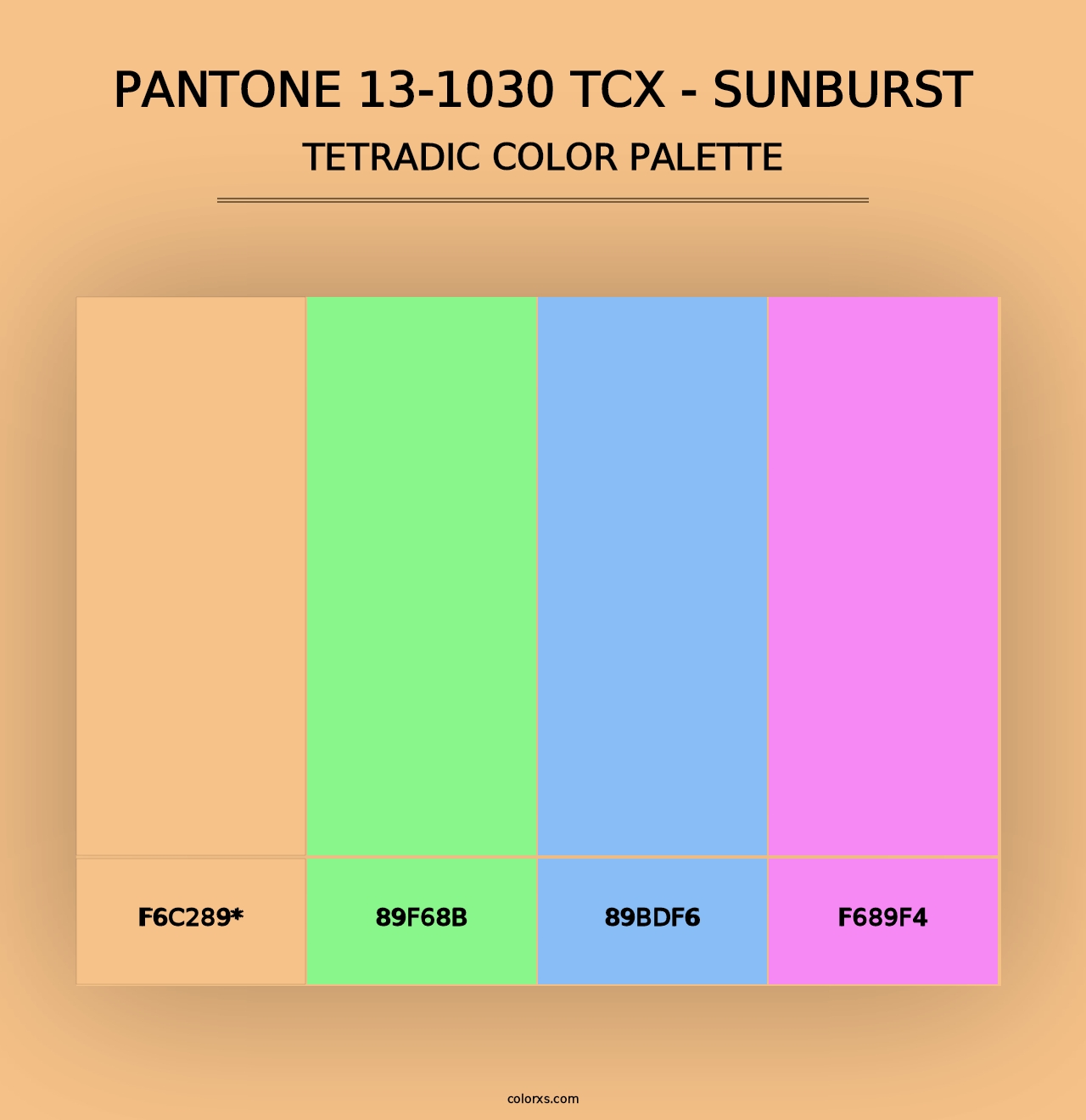 PANTONE 13-1030 TCX - Sunburst - Tetradic Color Palette