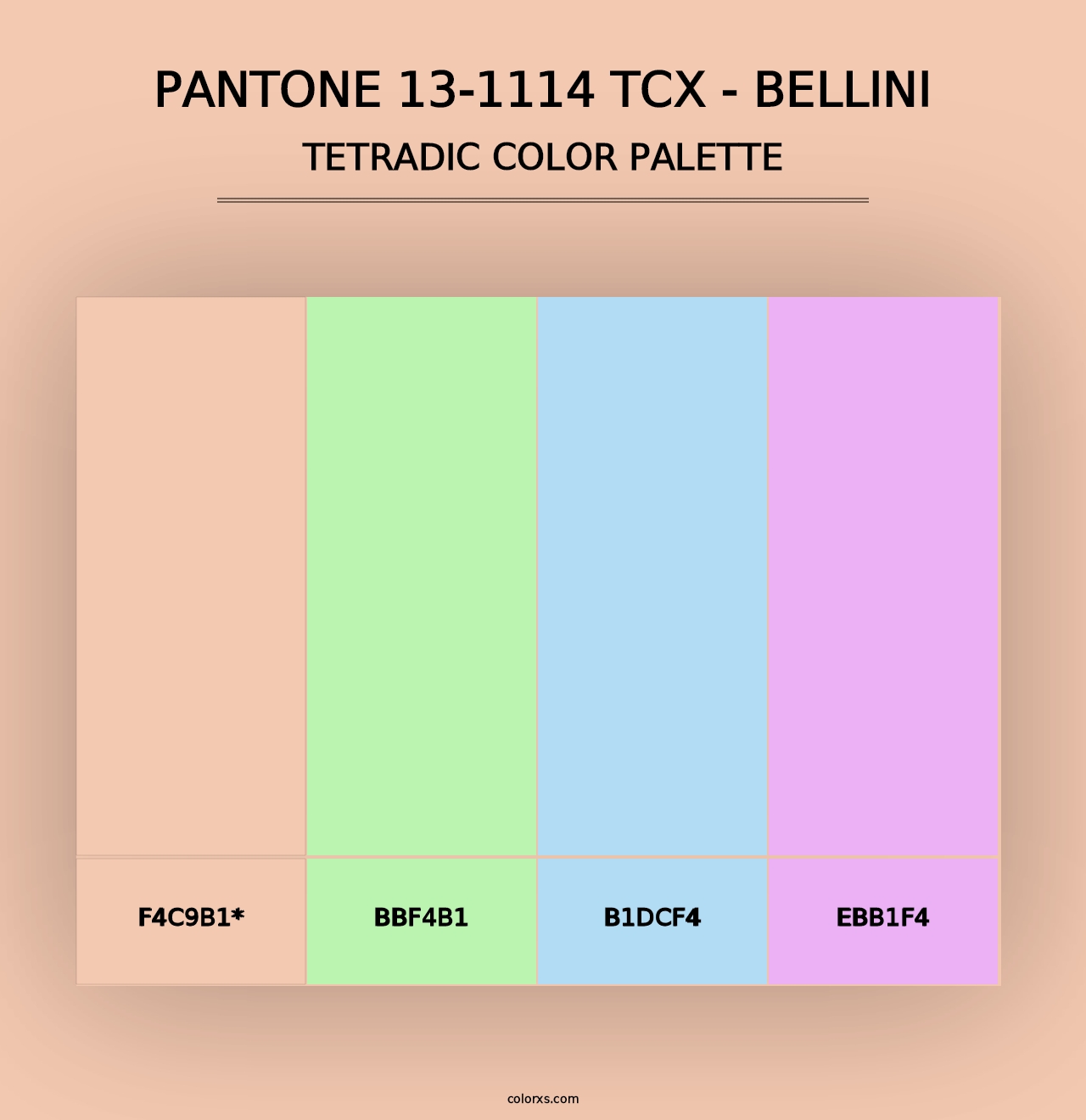 PANTONE 13-1114 TCX - Bellini - Tetradic Color Palette