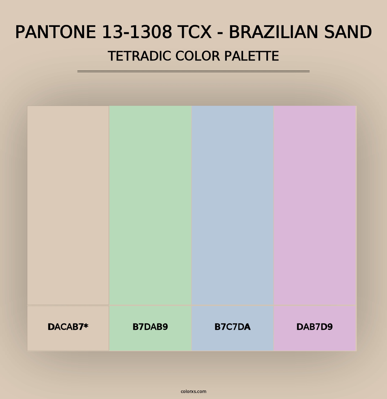 PANTONE 13-1308 TCX - Brazilian Sand - Tetradic Color Palette