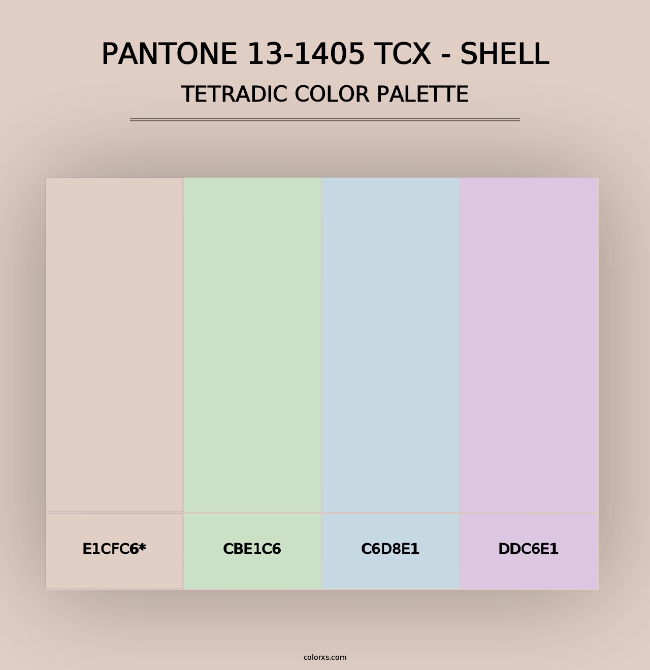 PANTONE 13-1405 TCX - Shell - Tetradic Color Palette