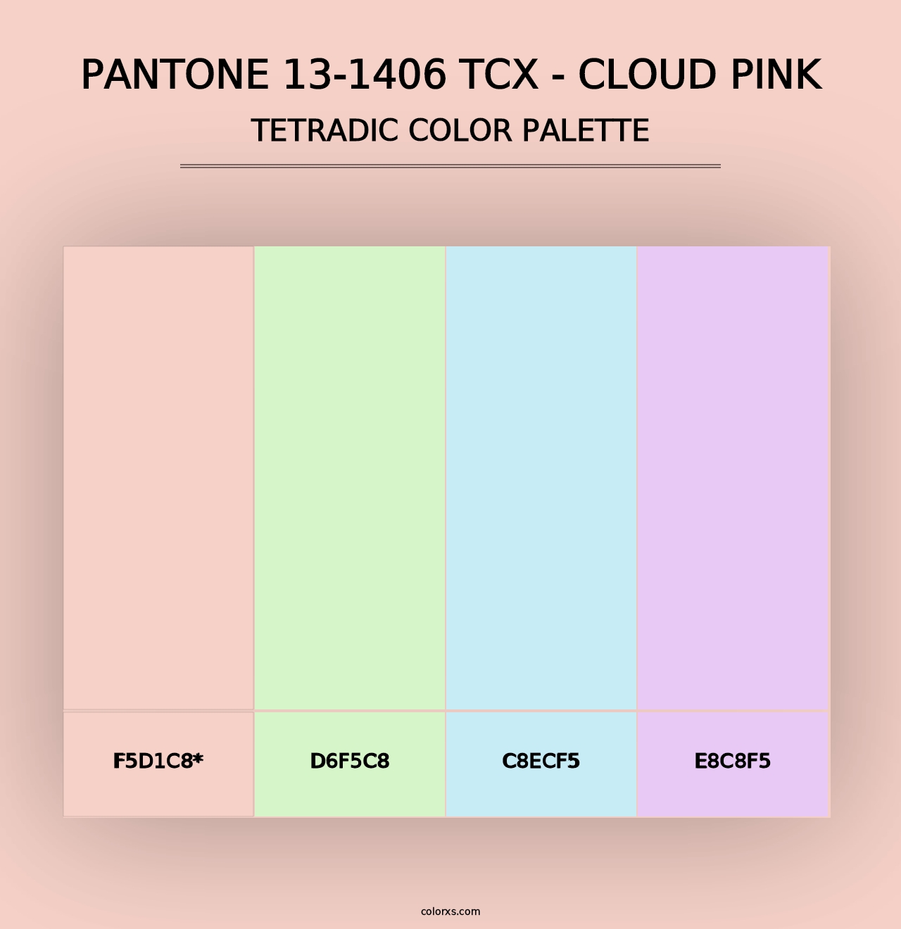 PANTONE 13-1406 TCX - Cloud Pink - Tetradic Color Palette