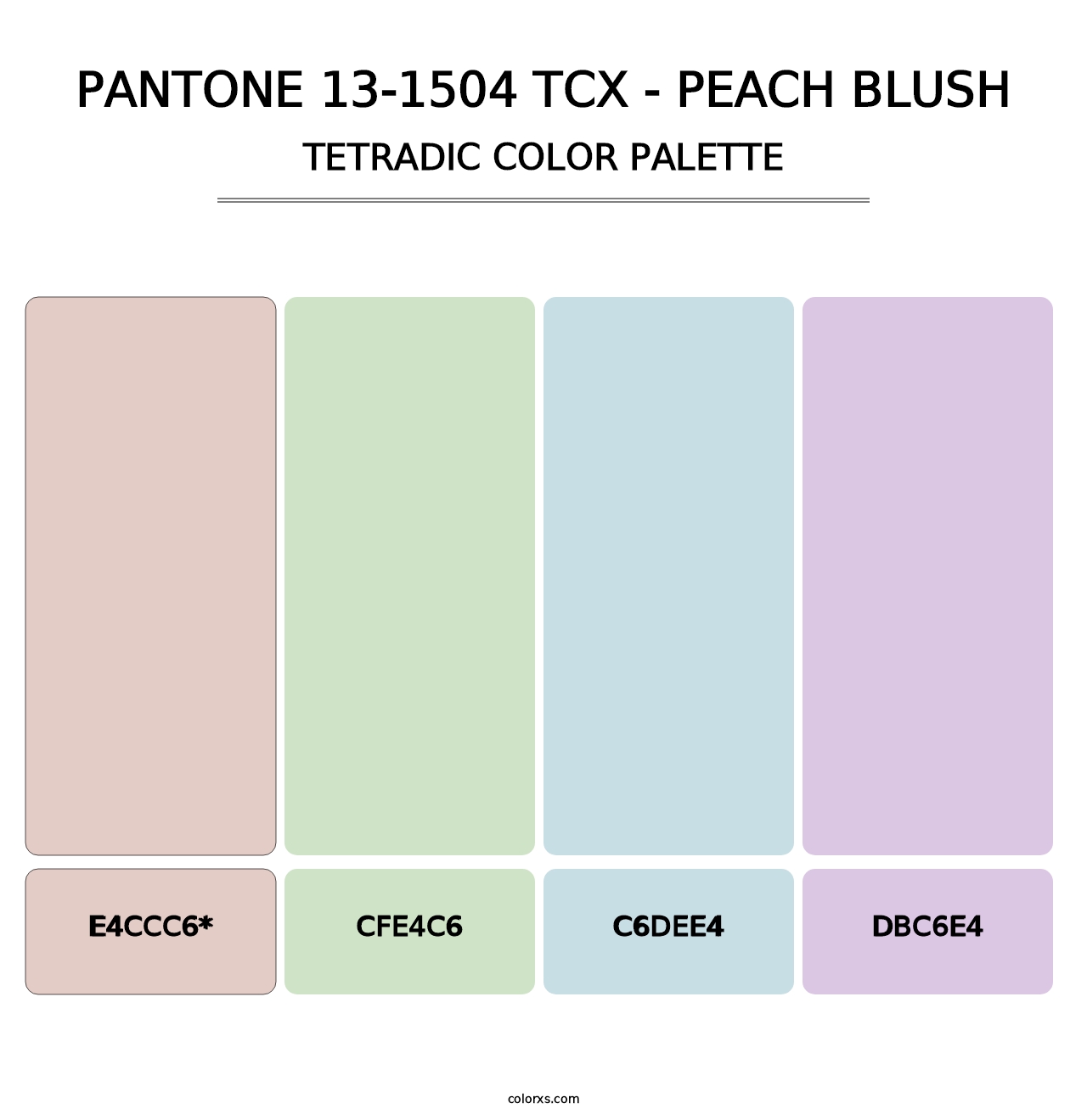 PANTONE 13-1504 TCX - Peach Blush - Tetradic Color Palette