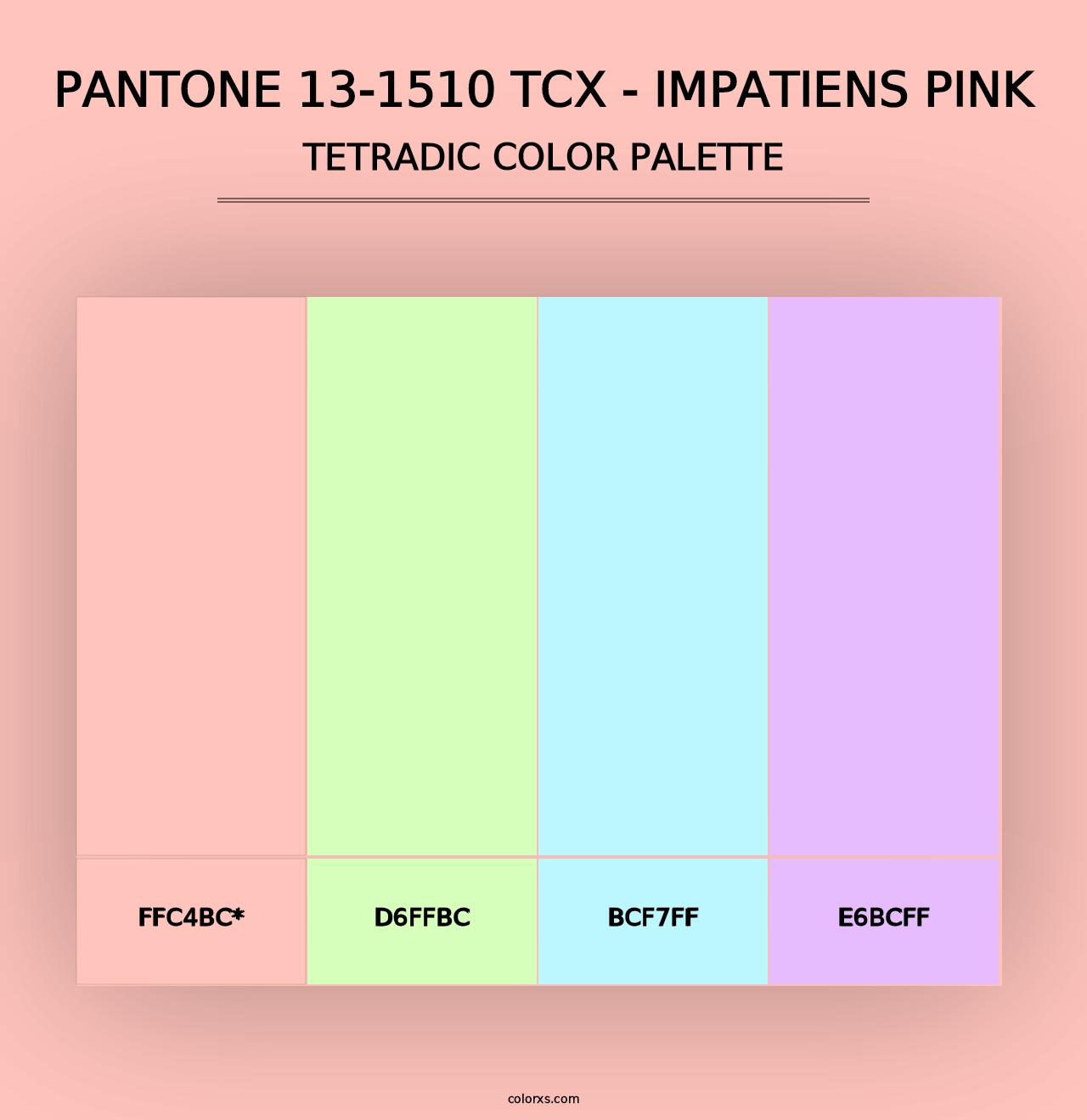 PANTONE 13-1510 TCX - Impatiens Pink - Tetradic Color Palette