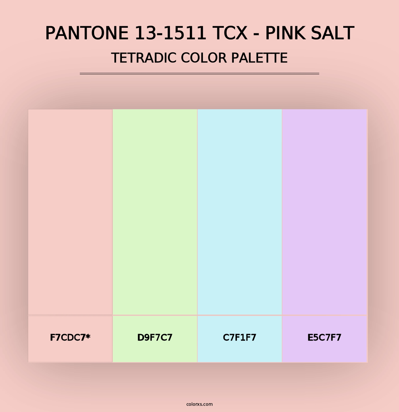 PANTONE 13-1511 TCX - Pink Salt - Tetradic Color Palette