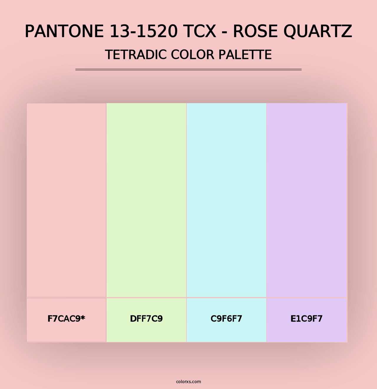 PANTONE 13-1520 TCX - Rose Quartz - Tetradic Color Palette