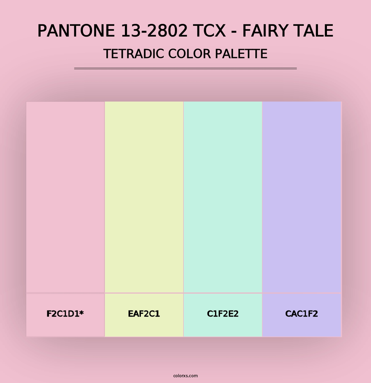 PANTONE 13-2802 TCX - Fairy Tale - Tetradic Color Palette