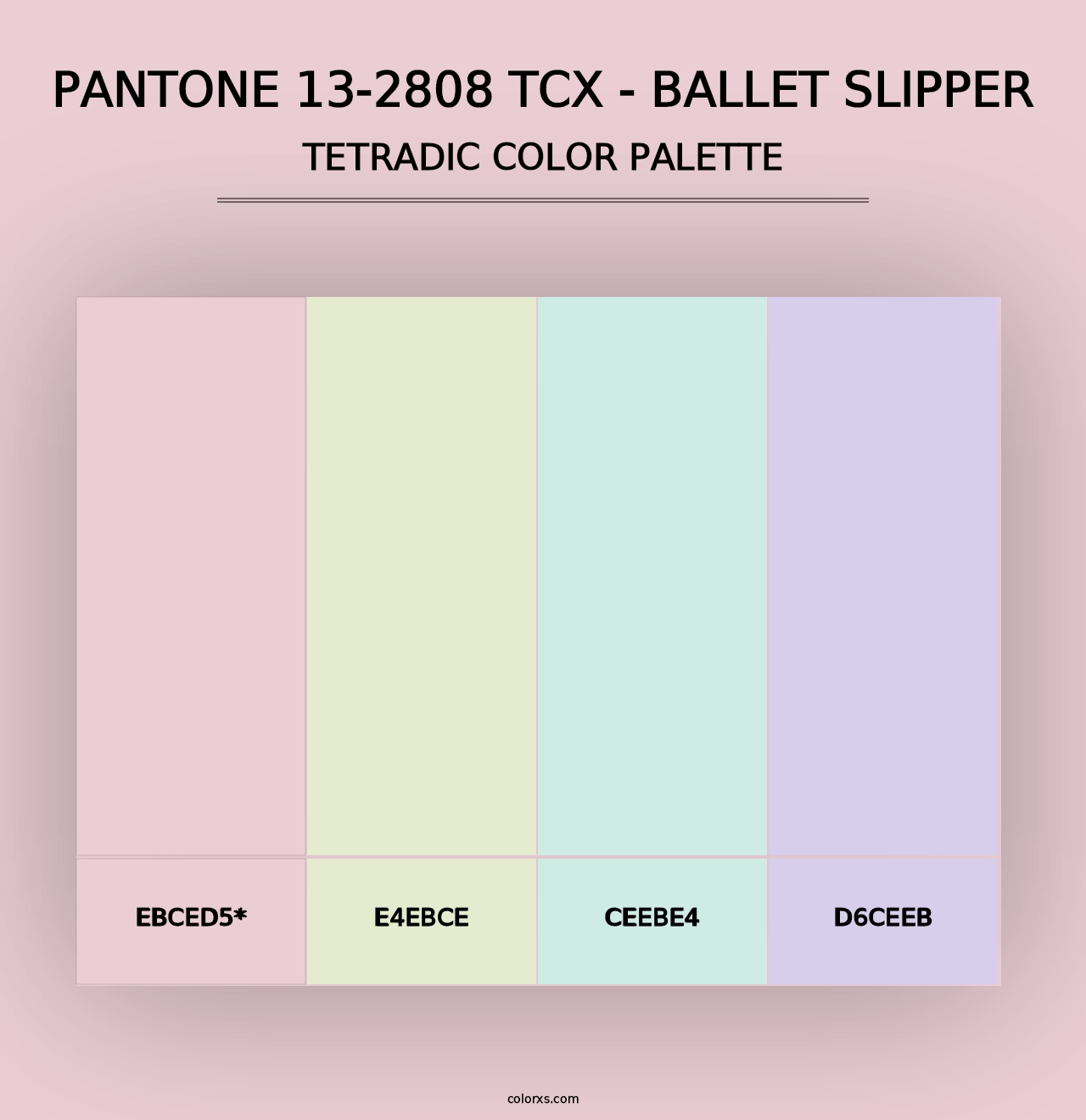 PANTONE 13-2808 TCX - Ballet Slipper - Tetradic Color Palette