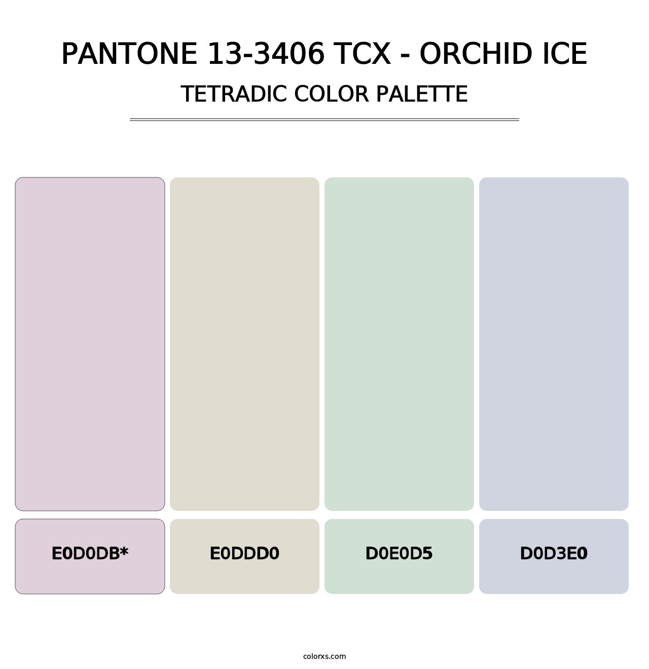 PANTONE 13-3406 TCX - Orchid Ice - Tetradic Color Palette