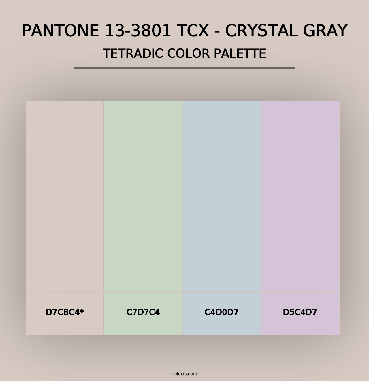 PANTONE 13-3801 TCX - Crystal Gray - Tetradic Color Palette