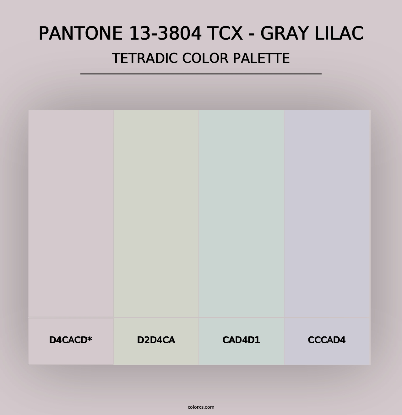 PANTONE 13-3804 TCX - Gray Lilac - Tetradic Color Palette