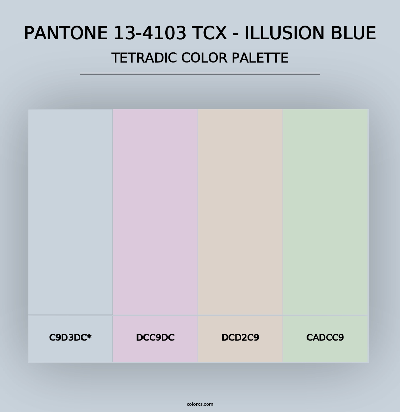 PANTONE 13-4103 TCX - Illusion Blue - Tetradic Color Palette