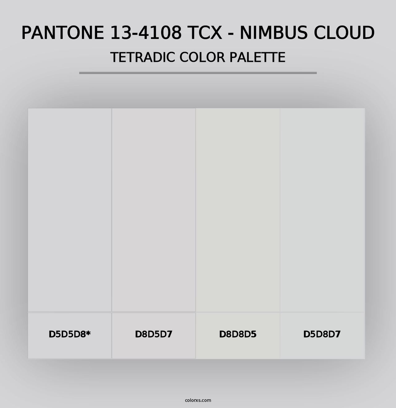 PANTONE 13-4108 TCX - Nimbus Cloud - Tetradic Color Palette