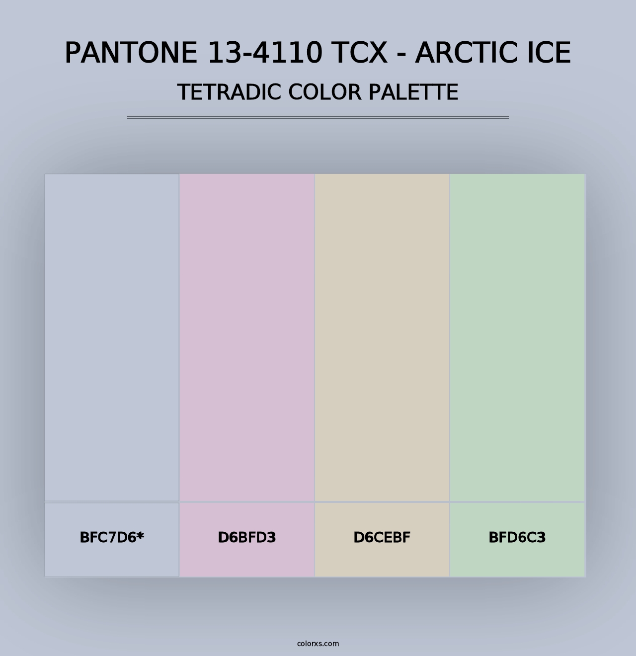 PANTONE 13-4110 TCX - Arctic Ice - Tetradic Color Palette