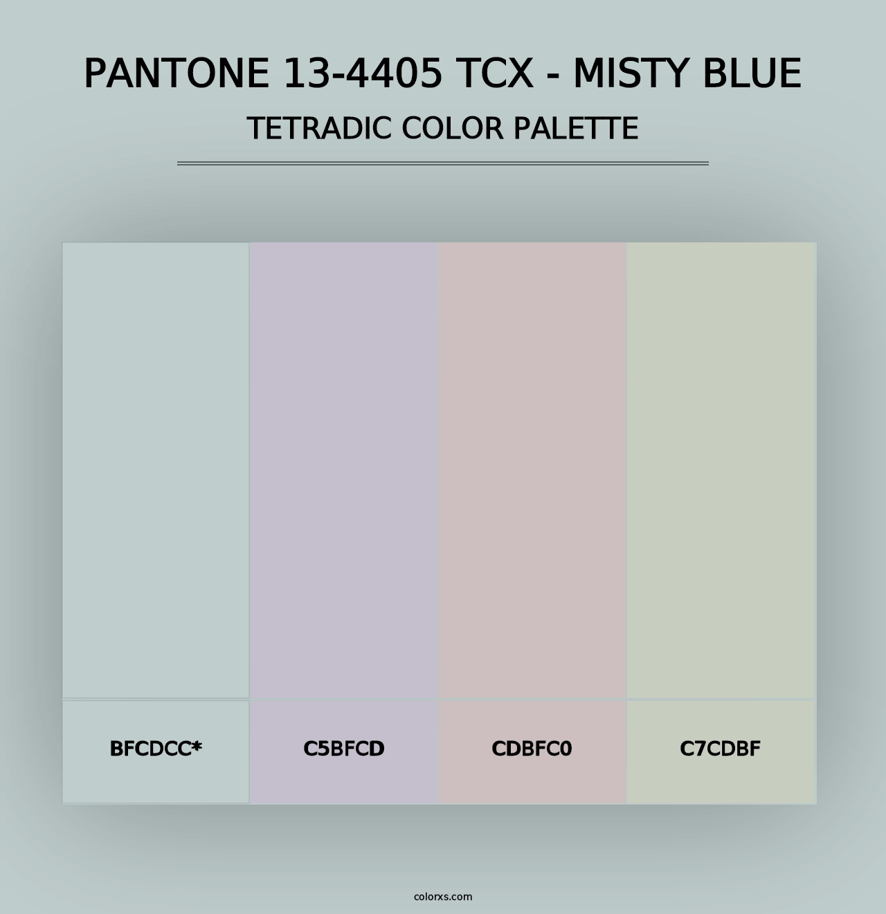 PANTONE 13-4405 TCX - Misty Blue - Tetradic Color Palette