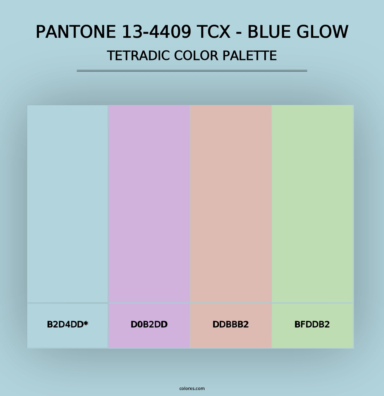 PANTONE 13-4409 TCX - Blue Glow - Tetradic Color Palette