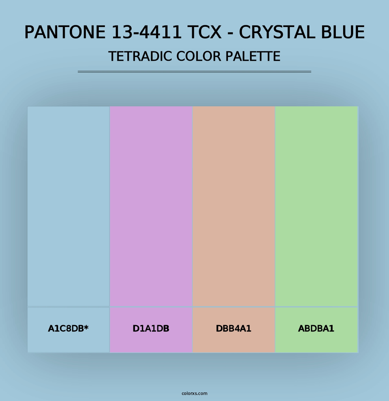 PANTONE 13-4411 TCX - Crystal Blue - Tetradic Color Palette