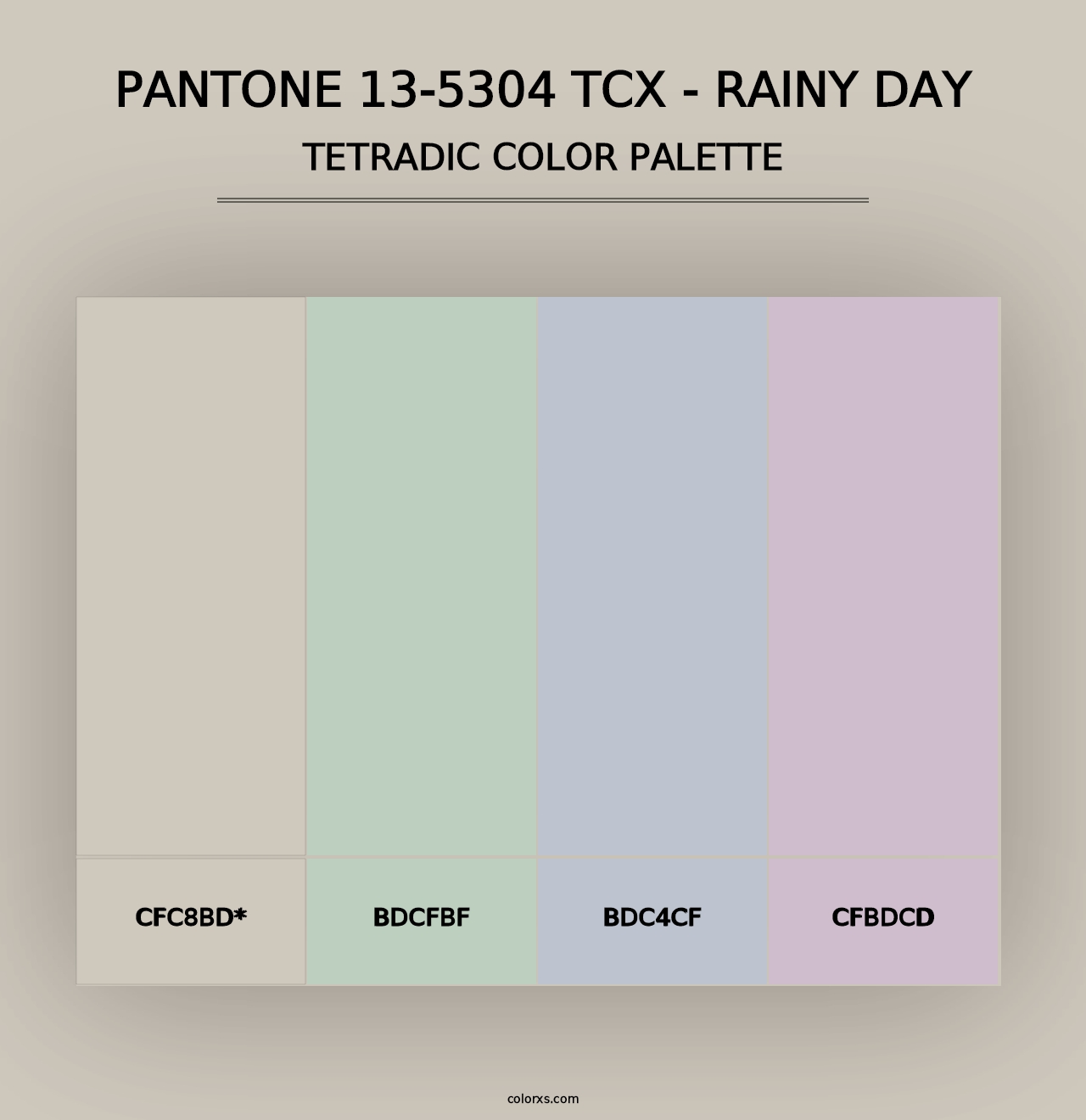 PANTONE 13-5304 TCX - Rainy Day - Tetradic Color Palette